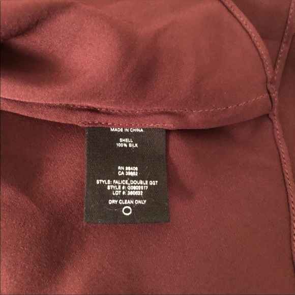 Theory Falice silk sleeveless Blouse Top Burgundy red in size 0 - Picture 11 of 12
